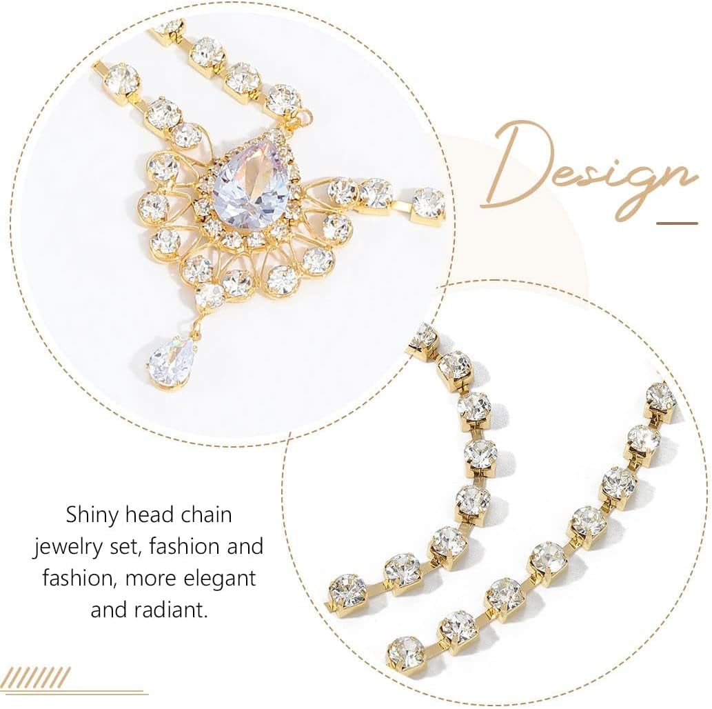 Head Chain Jewelry Crystal Boho Gold Headpiece 1920 Wedding Hair Accessories for Women