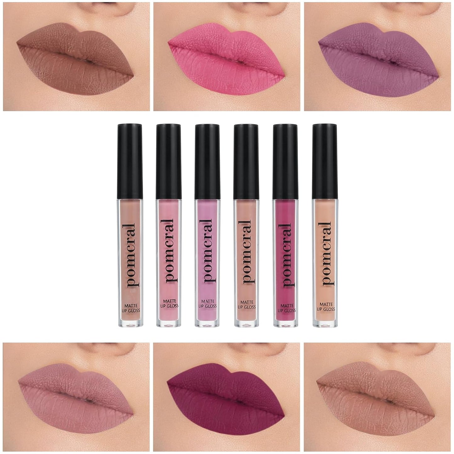 6 Color Matte Lip Gloss Sets Velvet Lip Glaze Moisturizing Waterproof Nude Lipgloss Tint Long Lasting Lipgloss Liquid Lipstick Kit