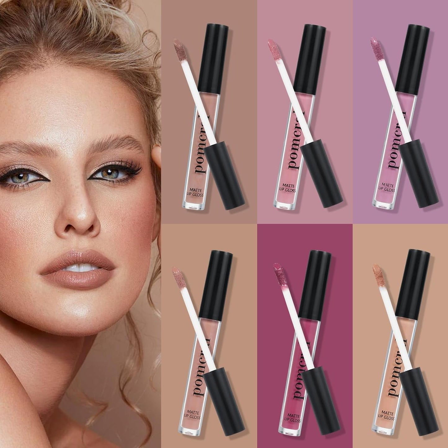 6 Color Matte Lip Gloss Sets Velvet Lip Glaze Moisturizing Waterproof Nude Lipgloss Tint Long Lasting Lipgloss Liquid Lipstick Kit