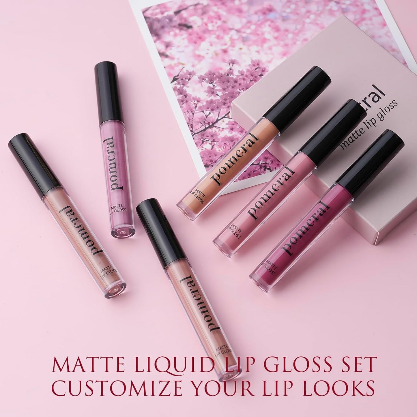 6 Color Matte Lip Gloss Sets Velvet Lip Glaze Moisturizing Waterproof Nude Lipgloss Tint Long Lasting Lipgloss Liquid Lipstick Kit