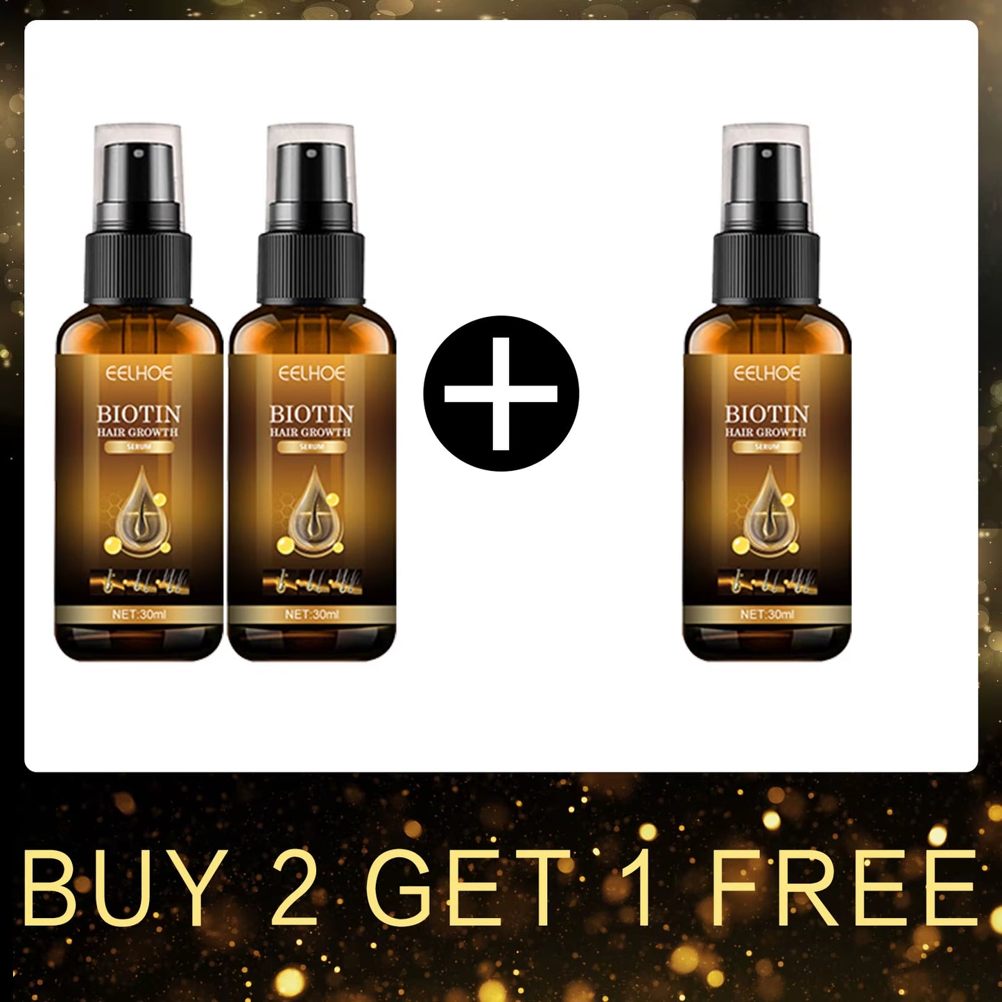 Biotin Hair Growth Serum Regrowth Hair and Scalp Treatments Strengthen Hair Products Women Care anti Hair Loss Spray 30Ml