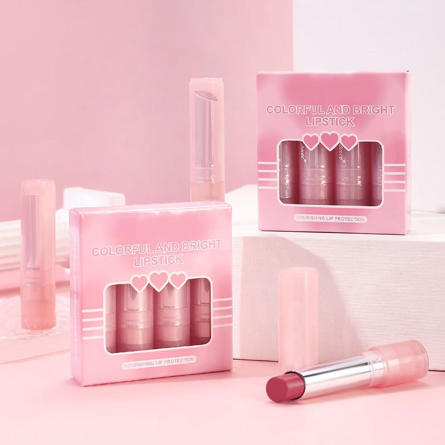 4 Pcs Color Changing Lipstick Bright Lipstick Colorful Lipstick Set Makeup Supplies Moisturizing Lipstick for Women