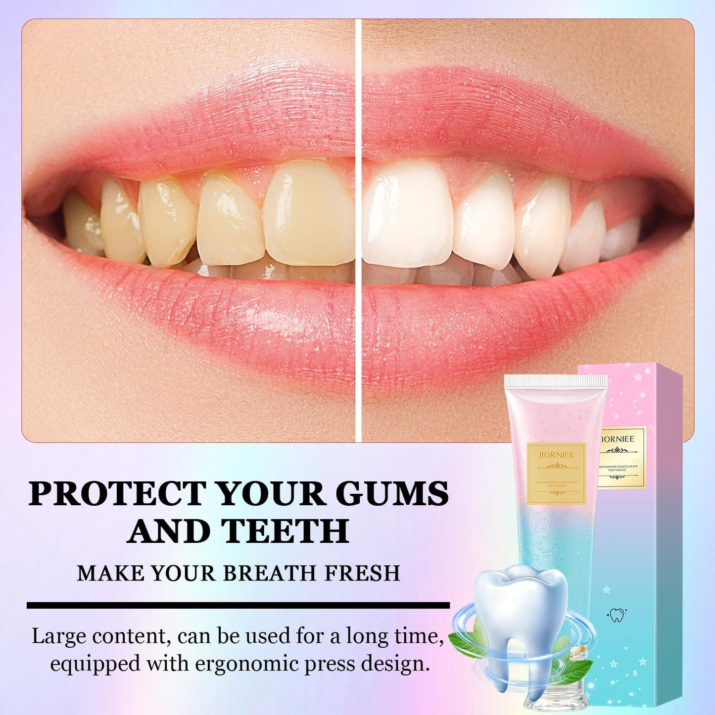2 PCS Niacinamide Toothpaste, Niacinamide Whitening Toothpaste, Niacinamides Intensive Whitening Toothpastes, Fresh Breath, Remove Tooth Stains