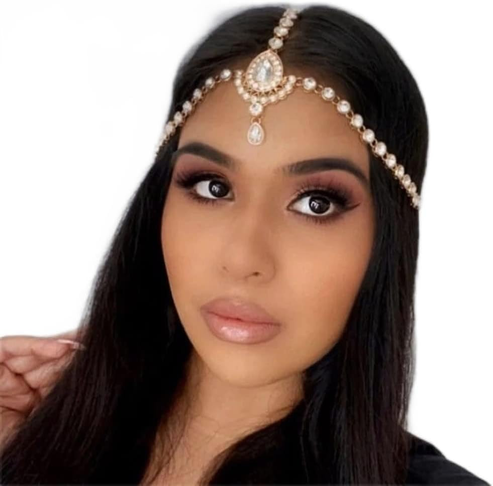 Head Chain Jewelry Crystal Boho Gold Headpiece 1920 Wedding Hair Accessories for Women
