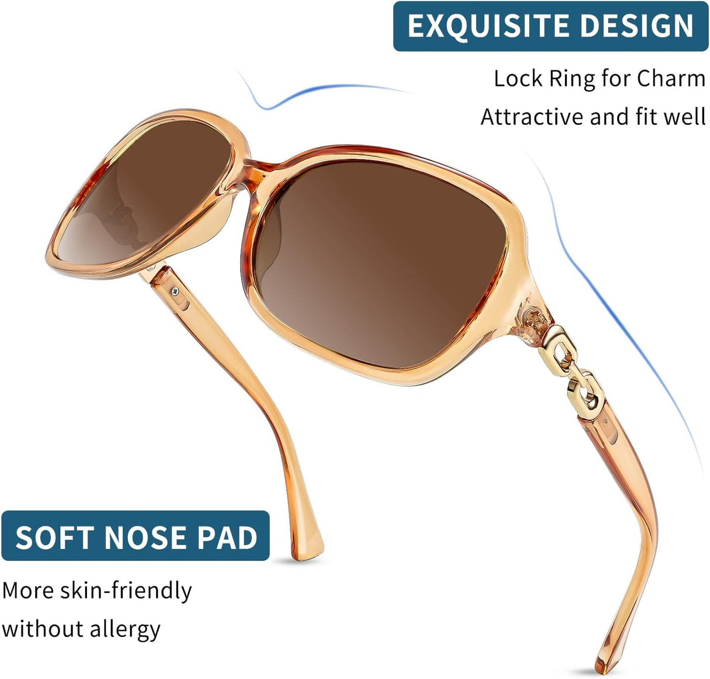 Vintage Square Polarized Sunglasses for Women UV400 Travel Driving Fashion Arcuate Sunglasses B2526