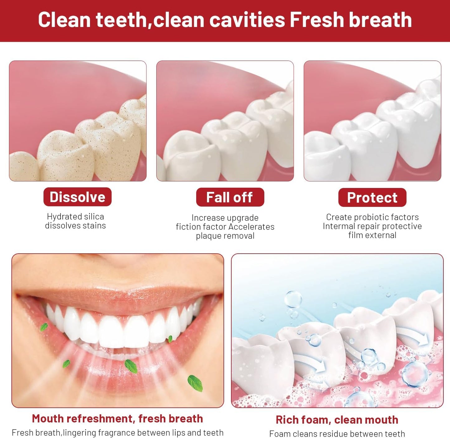 Sp10 Probiotic Bright White Toothpaste, Ultra Whitening, Fresh Breath, Deep Cleaning Care (2Pcs)