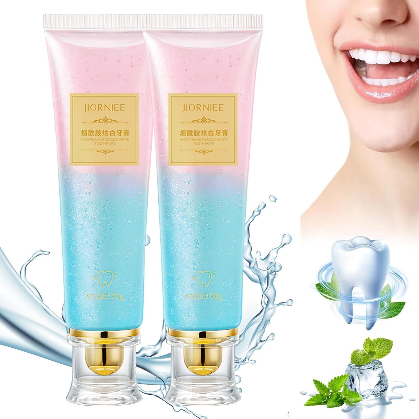 2 PCS Niacinamide Toothpaste, Niacinamide Whitening Toothpaste, Niacinamides Intensive Whitening Toothpastes, Fresh Breath, Remove Tooth Stains
