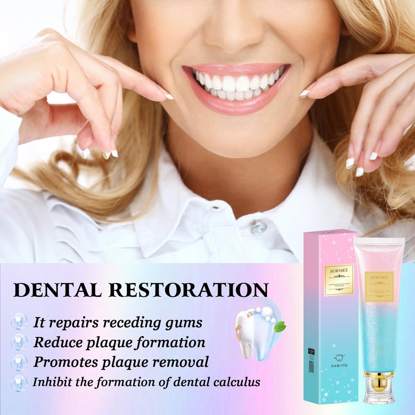 2 PCS Niacinamide Toothpaste, Niacinamide Whitening Toothpaste, Niacinamides Intensive Whitening Toothpastes, Fresh Breath, Remove Tooth Stains