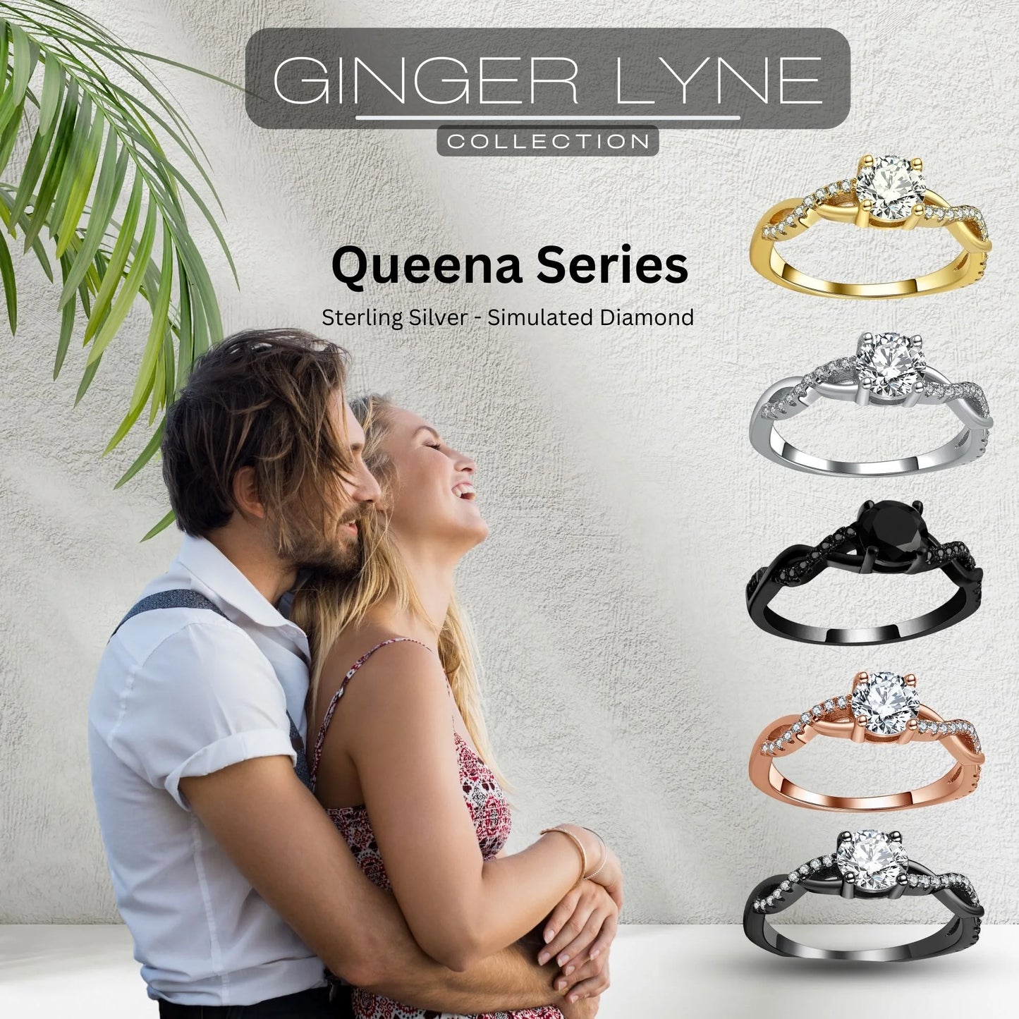 Queena Wedding Ring Set Anniversary Band Engagement Ring for Women Sterling Sterling Cz