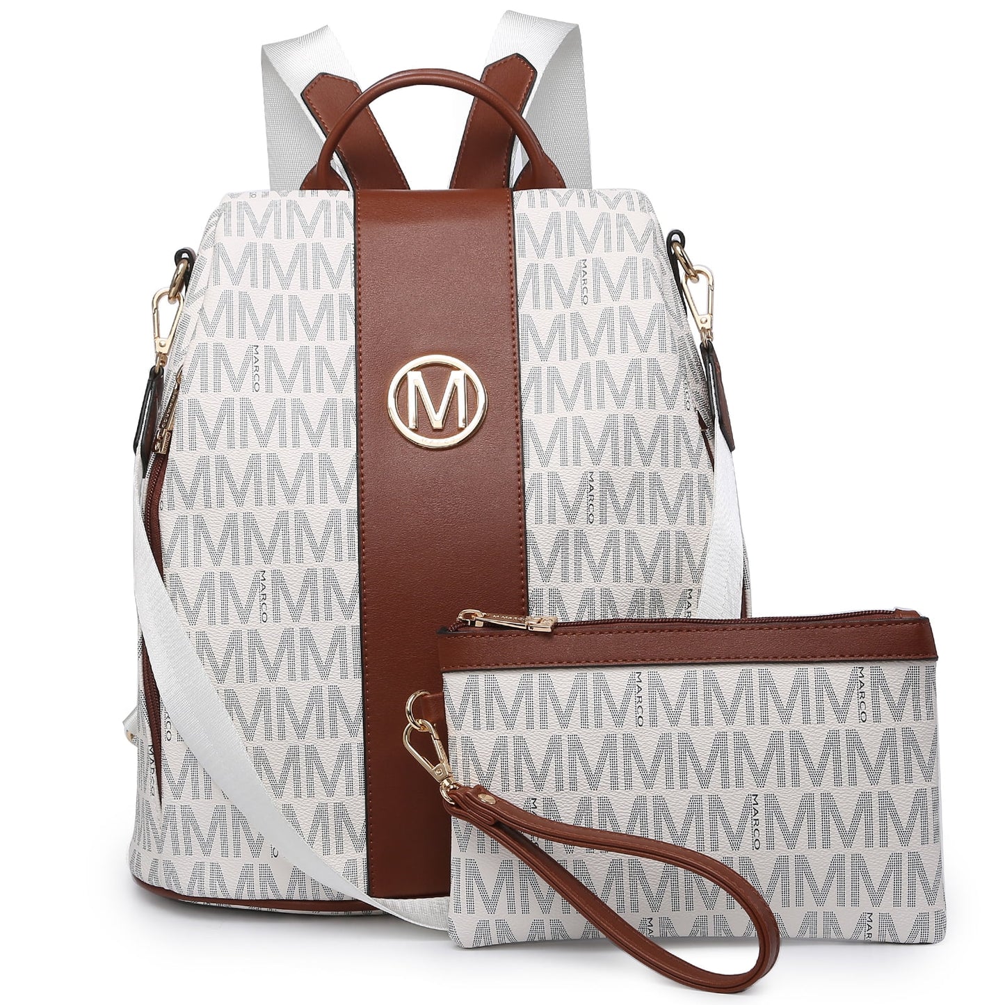 Woman Fashion Backpacks Handbags Anti-Theft Travel School Bags Shoulder Purse Wallet Set 2Pcs