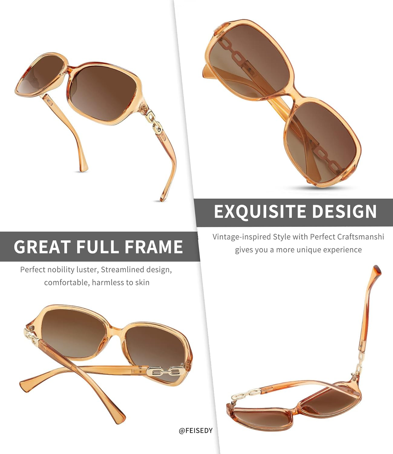 Vintage Square Polarized Sunglasses for Women UV400 Travel Driving Fashion Arcuate Sunglasses B2526