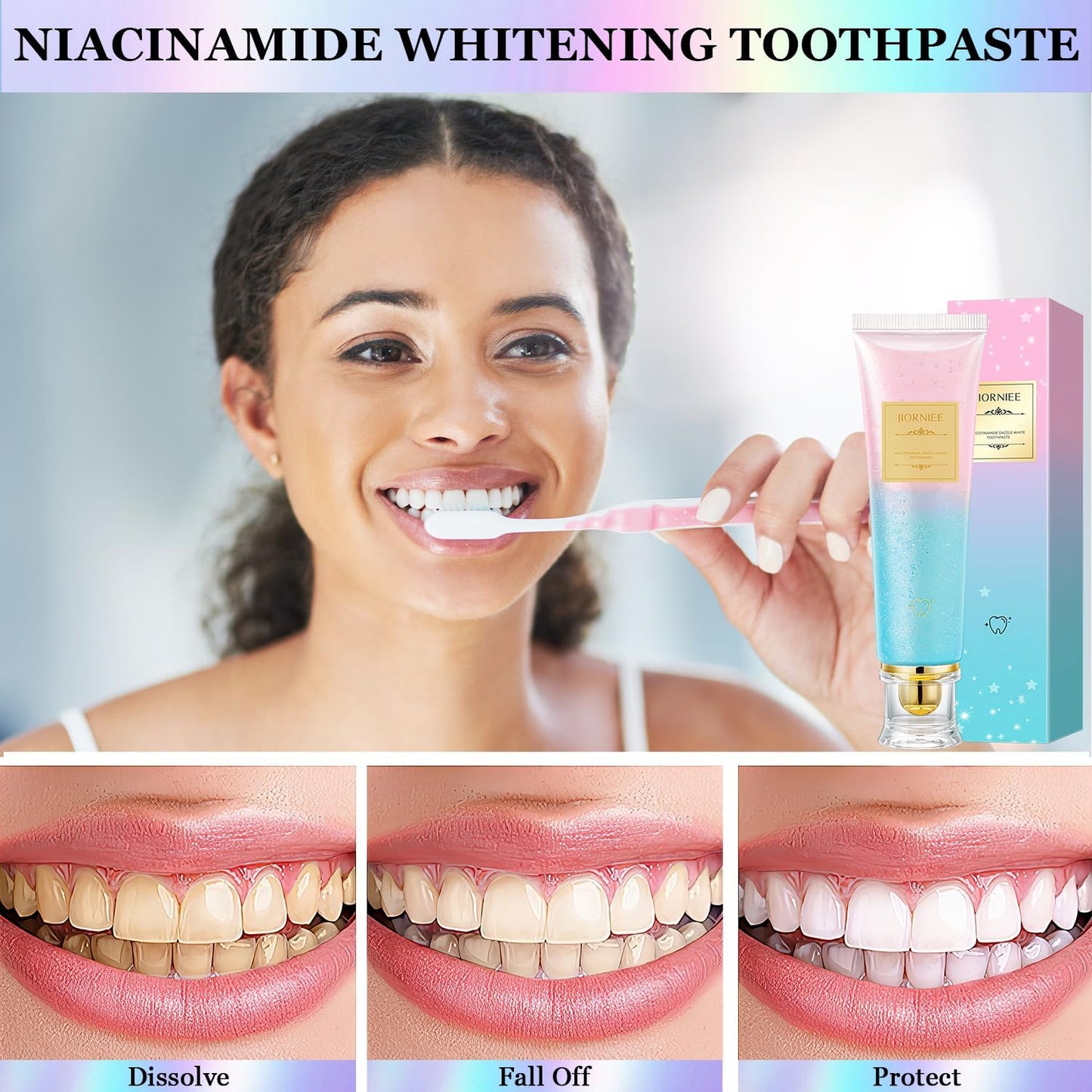 2 PCS Niacinamide Toothpaste, Niacinamide Whitening Toothpaste, Niacinamides Intensive Whitening Toothpastes, Fresh Breath, Remove Tooth Stains