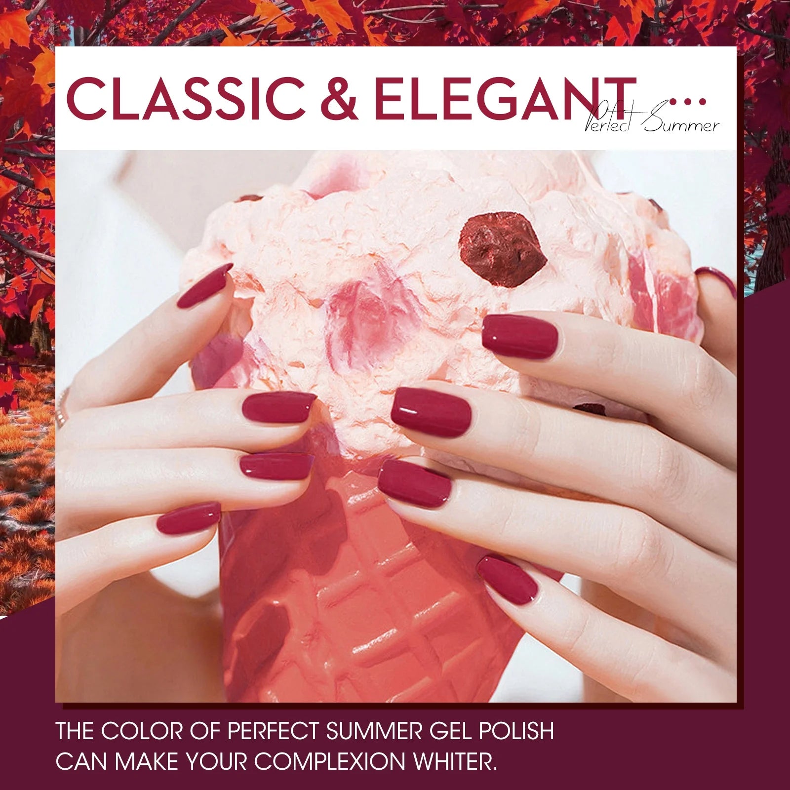 Gel Nail Polish, 12 Colors Gel Polish Red Pink Black White Glitters Soak off Nail Gel Polish Set, UV Nail Gel DIY Home Salon Manicure Gifts for Women Girls