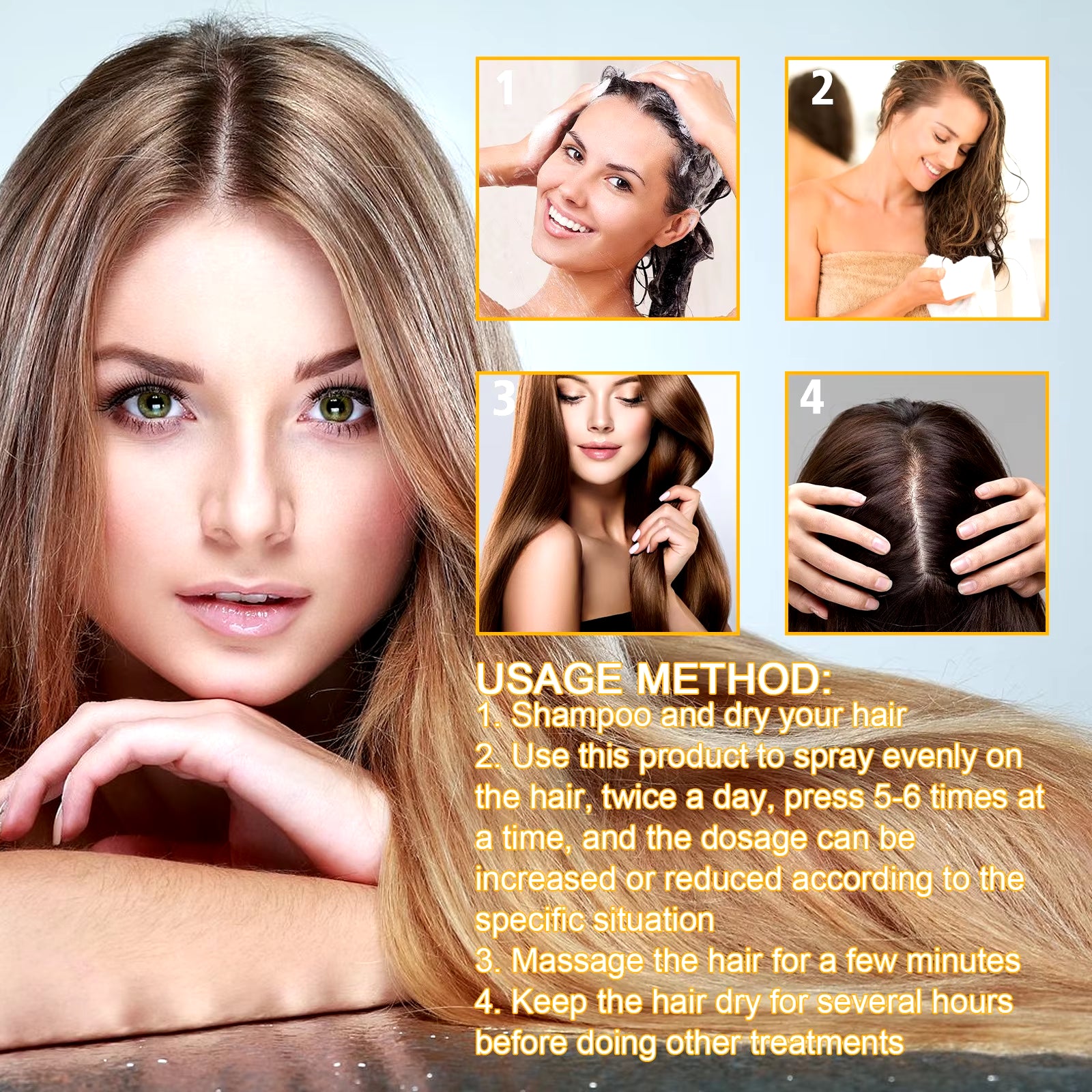 Biotin Hair Growth Serum Regrowth Hair and Scalp Treatments Strengthen Hair Products Women Care anti Hair Loss Spray 30Ml