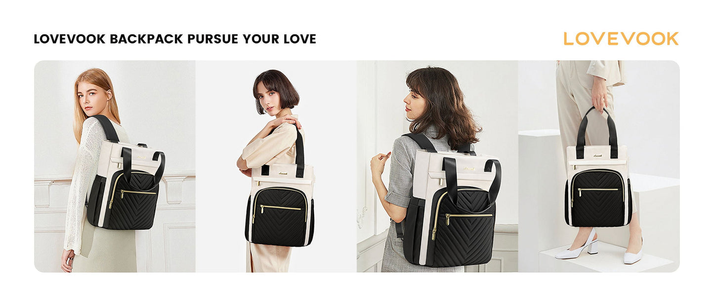 Laptop Backpack 15.6",3 in 1 Design Wide Top Open Women Backpack Purses,Women Teacher Nurse Work Business Tote Bag,College Travel Computer Bag with USB Port