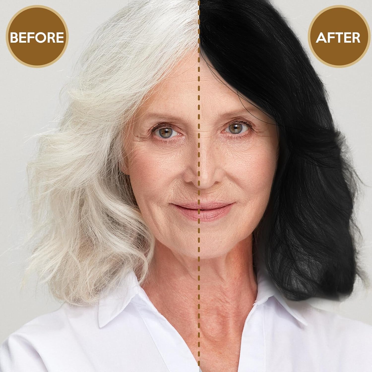 Hair Dye Shampoo for Gray Hair, 3 in 1 Herbal Dye for Women Men, Hair Color Shampoo 500Ml (Black)