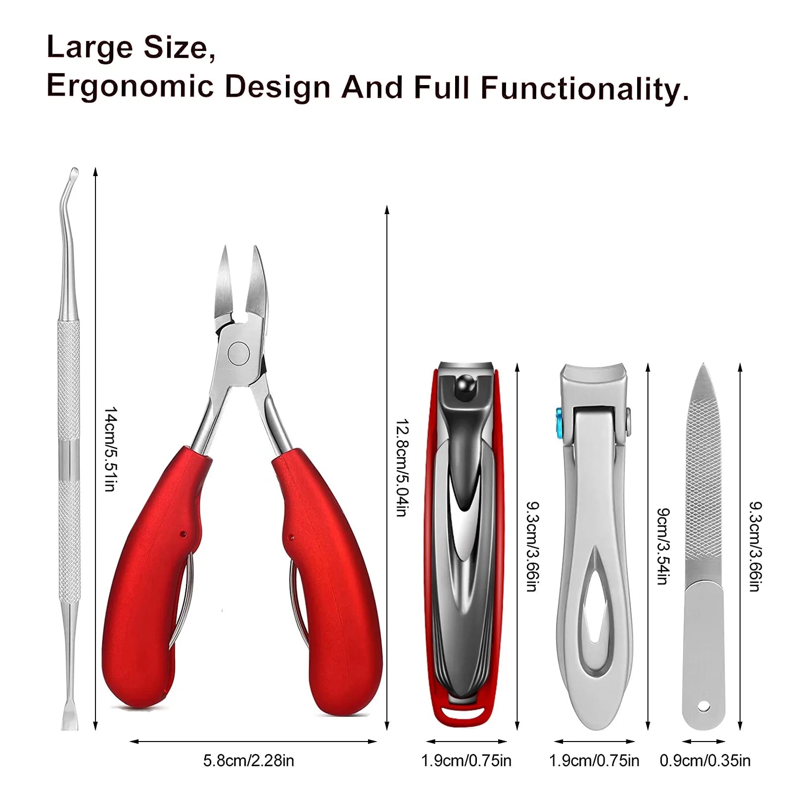 Nail Clippers Set, Toenail Clippers for Seniors Thick Toenails, Professional Stainless Steel Fingernail Clipper for Manicure Pedicure Tools