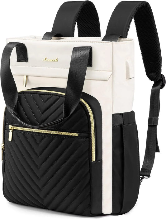 Laptop Backpack 15.6",3 in 1 Design Wide Top Open Women Backpack Purses,Women Teacher Nurse Work Business Tote Bag,College Travel Computer Bag with USB Port
