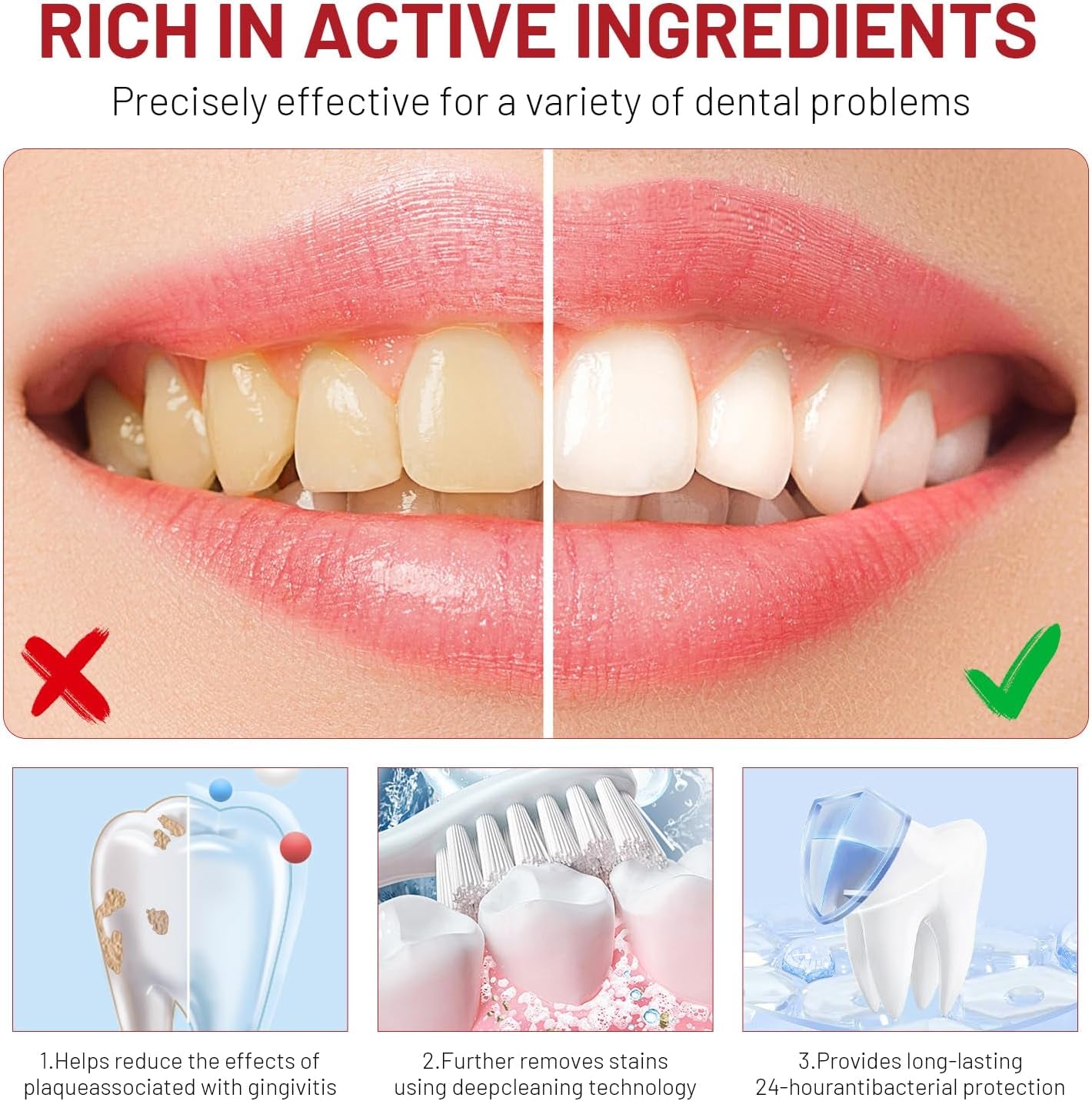 Sp10 Probiotic Bright White Toothpaste, Ultra Whitening, Fresh Breath, Deep Cleaning Care (2Pcs)