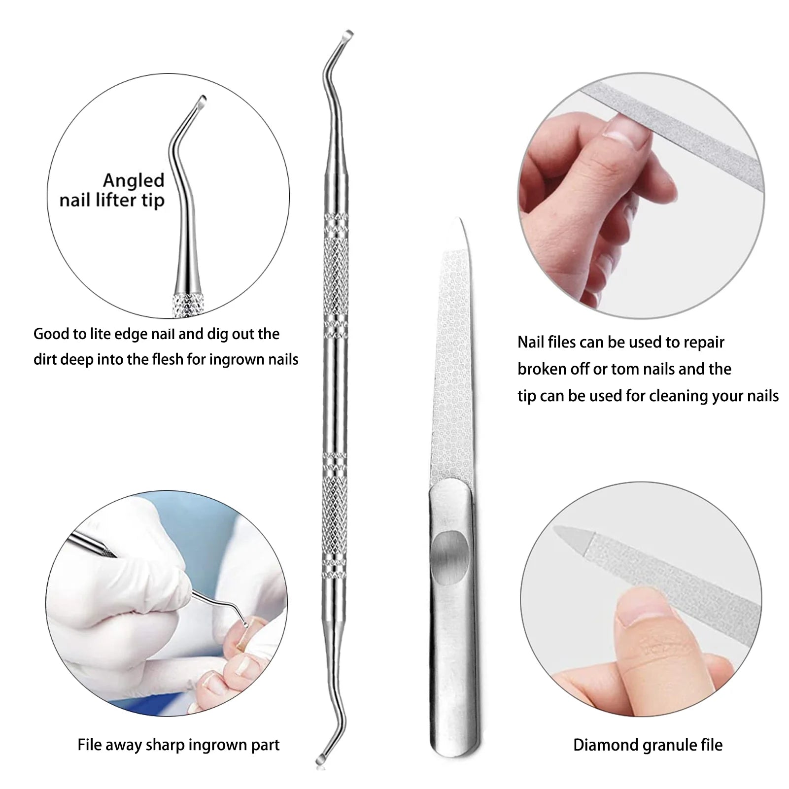 Nail Clippers Set, Toenail Clippers for Seniors Thick Toenails, Professional Stainless Steel Fingernail Clipper for Manicure Pedicure Tools