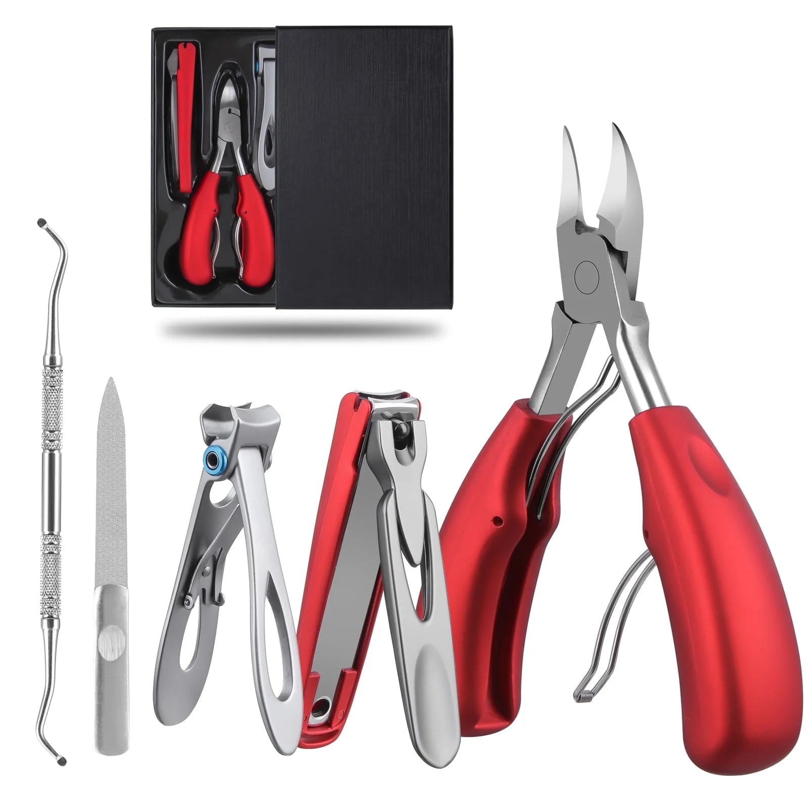 Nail Clippers Set, Toenail Clippers for Seniors Thick Toenails, Professional Stainless Steel Fingernail Clipper for Manicure Pedicure Tools