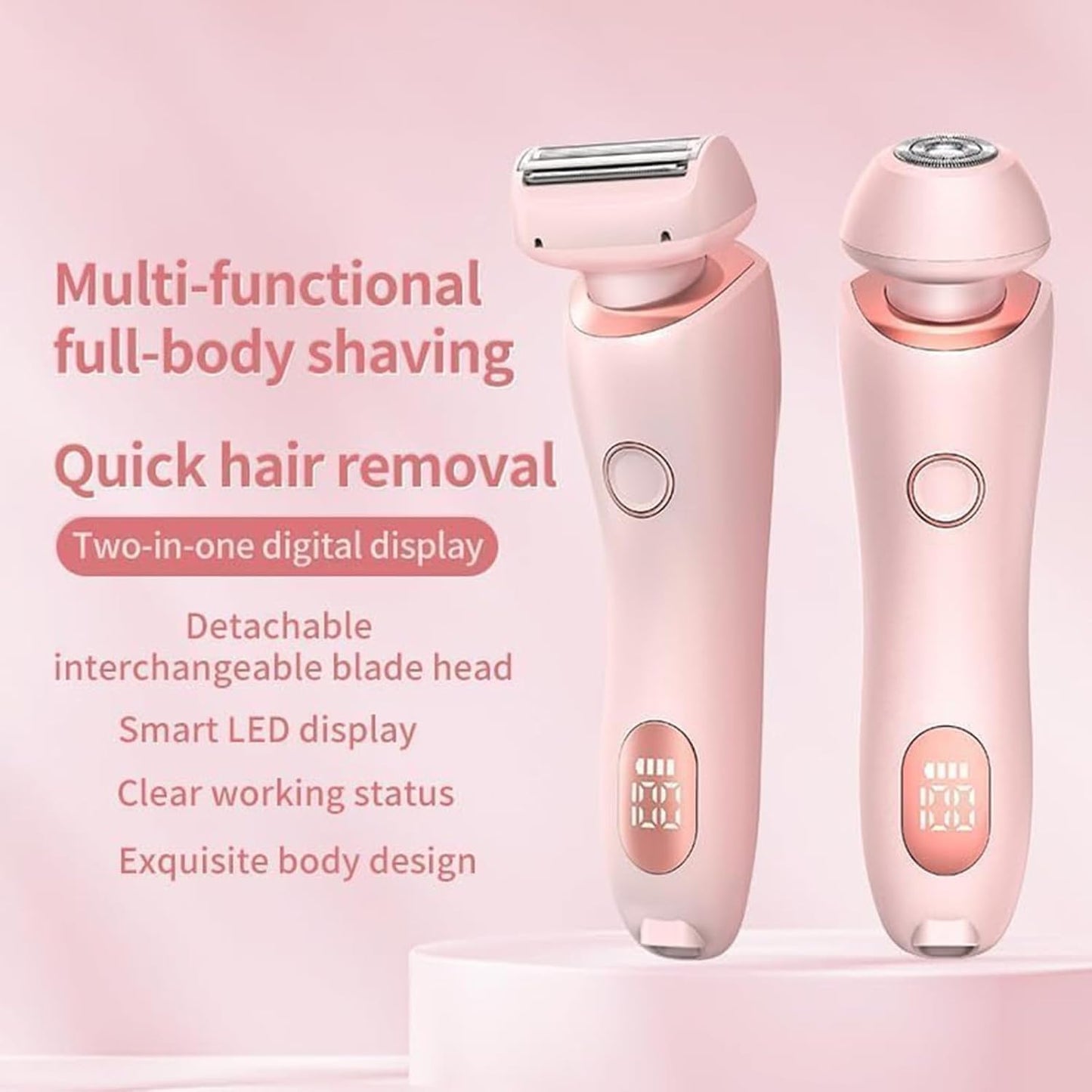 2 in 1 Hair Removal Epilator USB Rechargeable Trimmer Women Body Razor Face Leg Armpit Bikini Hand Pubic Shaver Hair Remover