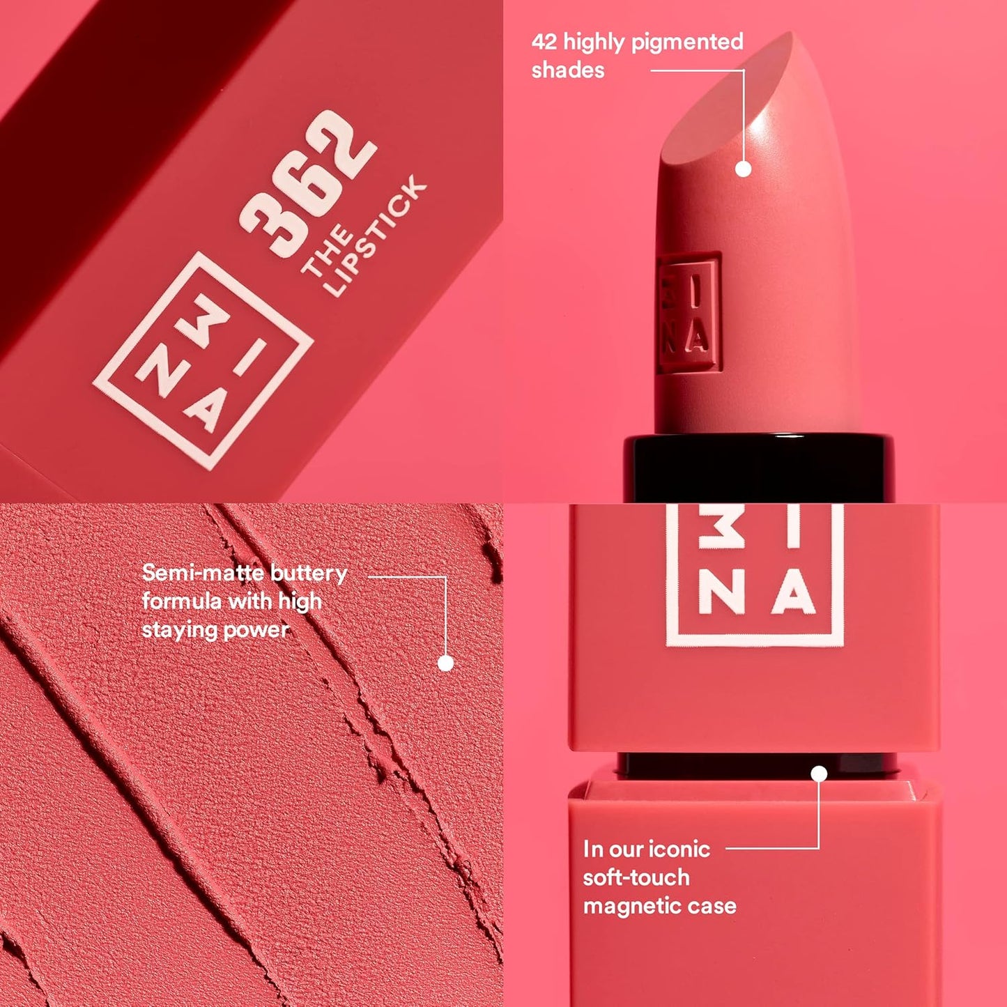 MAKEUP - Vegan & Cruelty Free - the Lipstick 270 - Dark Red - 5H Lasting - Highly Pigmented Matte - Vanilla Scented - Magnetic Cap