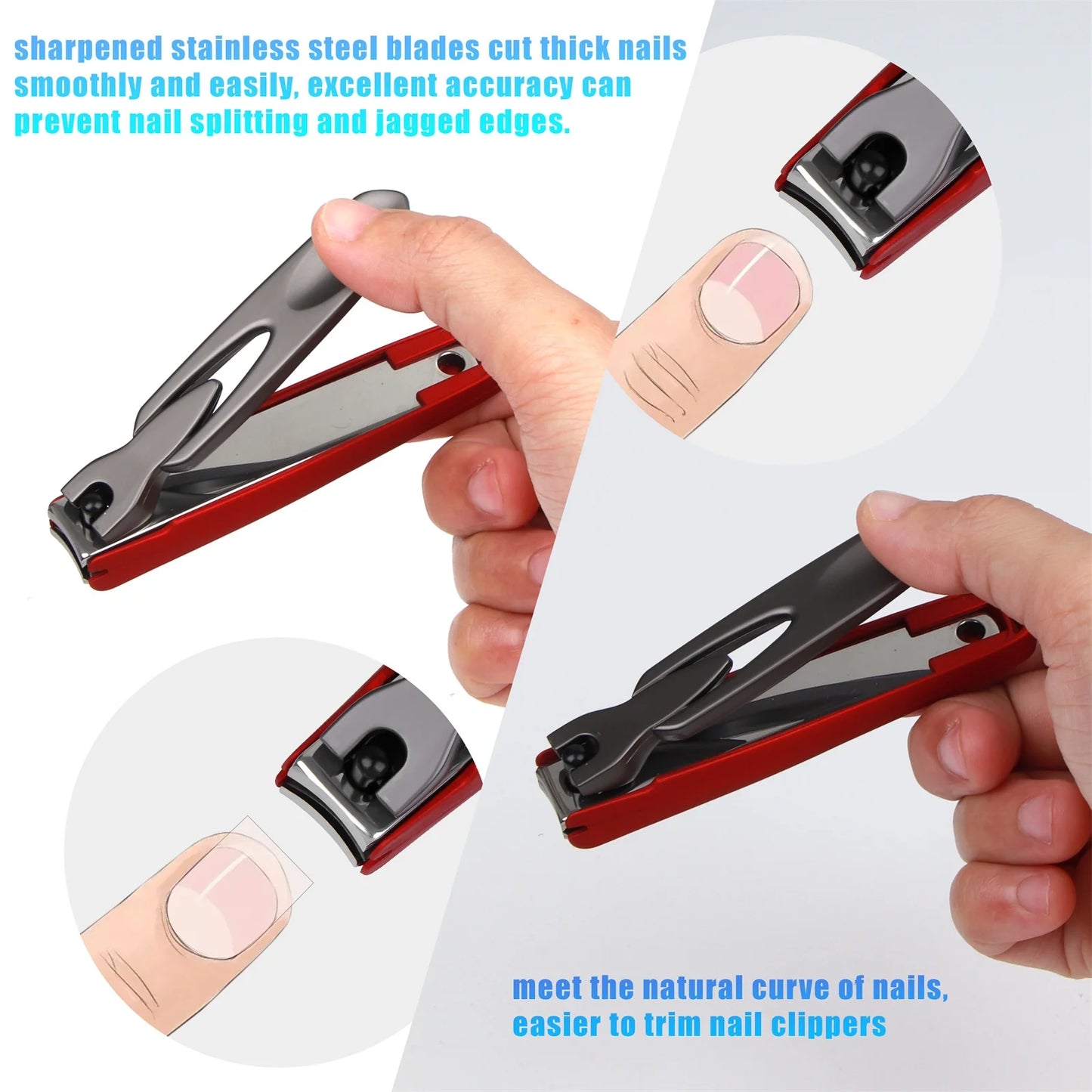 Nail Clippers Set, Toenail Clippers for Seniors Thick Toenails, Professional Stainless Steel Fingernail Clipper for Manicure Pedicure Tools