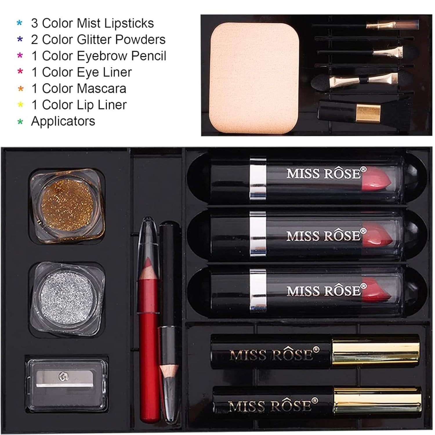 58 Colors Professional Makeup Kit for Women, All in One Full Makeup Gift Set for Women Girls Beginner with Eye Shadow Blush, Lipstick, Compact Powder, Mascara, Eyeliner, Lip Liner, Eyebrow Pencil,