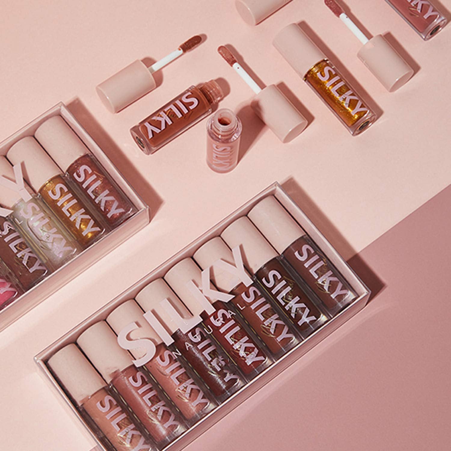 Shiny Glossy Lipgloss Set 8PCS Non-Sticky Moisturizing Lip Gloss Long-Lasting High Shine & Shimmer Liquid Lipstick for Girls and Women (Shiny Glossy, Set 01)