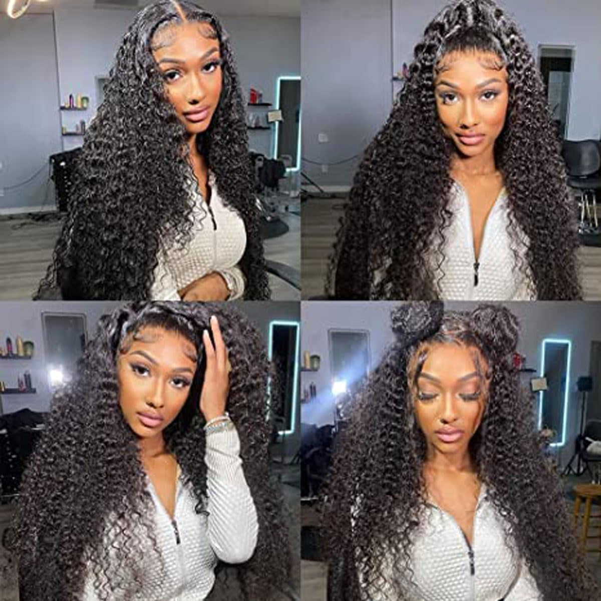 5X5 Deep Wave Lace Closure Wigs Human Hair Real Unprocessed Virgin Hair Human Hair with Baby Hair Glueless Wig for Women Brazilian Remy Human Hair Wig 18 Inch
