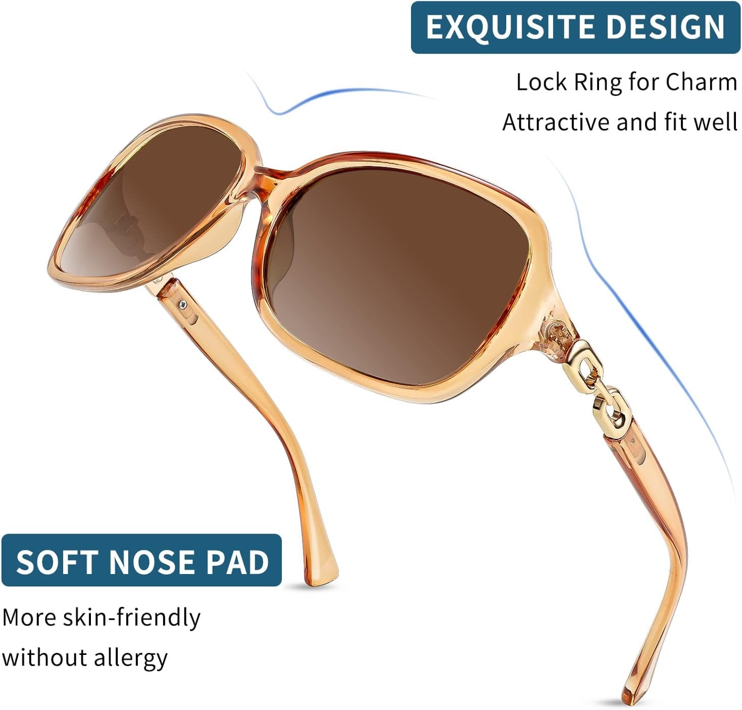 Vintage Square Polarized Sunglasses for Women UV400 Travel Driving Fashion Arcuate Sunglasses B2526