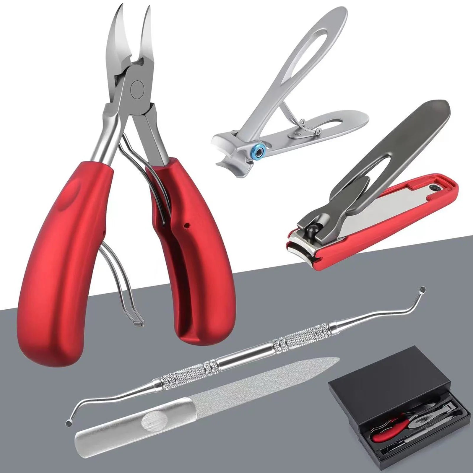 Nail Clippers Set, Toenail Clippers for Seniors Thick Toenails, Professional Stainless Steel Fingernail Clipper for Manicure Pedicure Tools