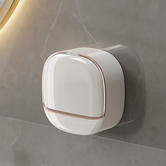 1Pcs Premium Wall Mounted Soap Holder with Lid Bathroom Soap Dish with Drain Water Wall Mounted Soap Box Bathroom Accessories