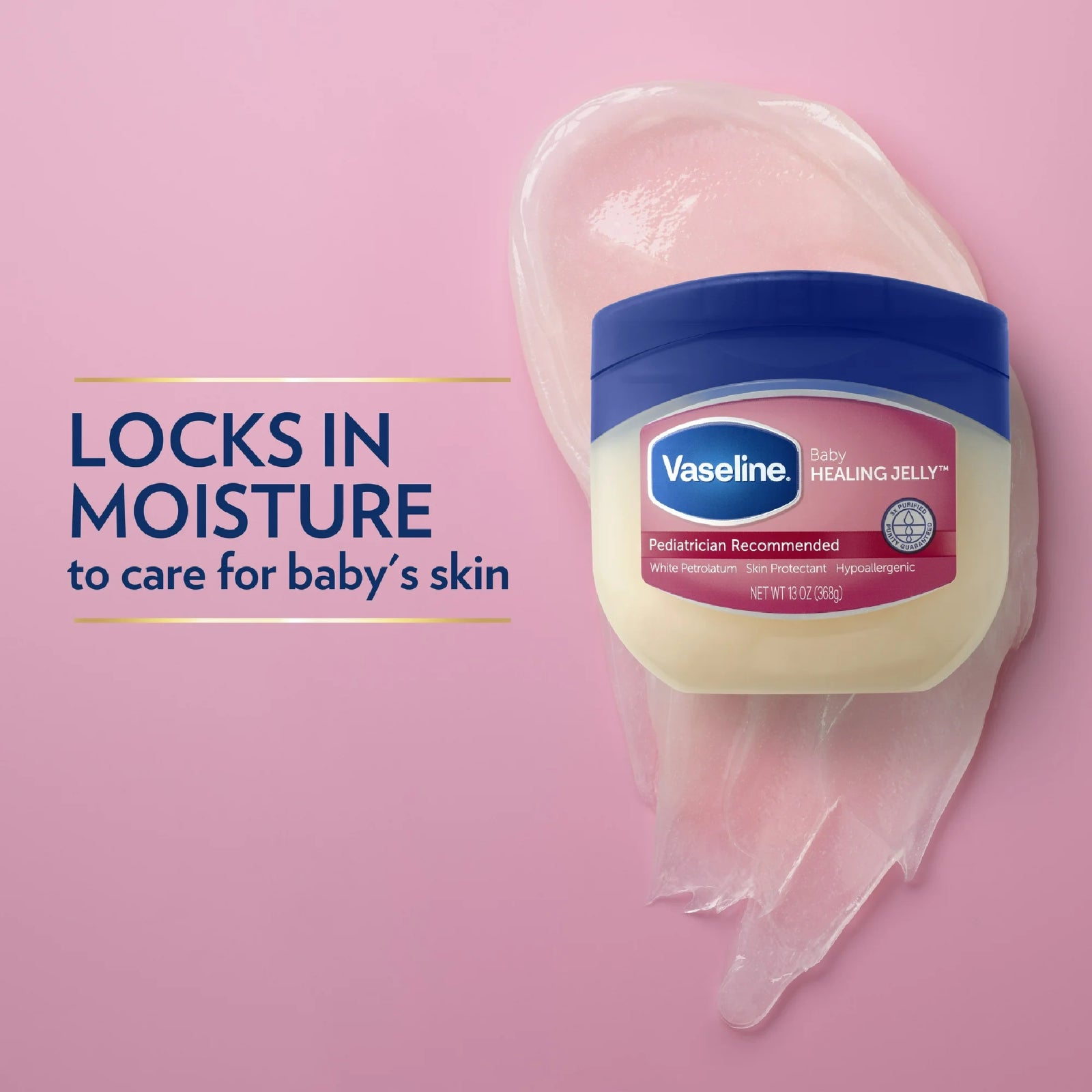 Vaseline Petroleum Jelly Baby Skincare Protective & Pure, 13 Oz