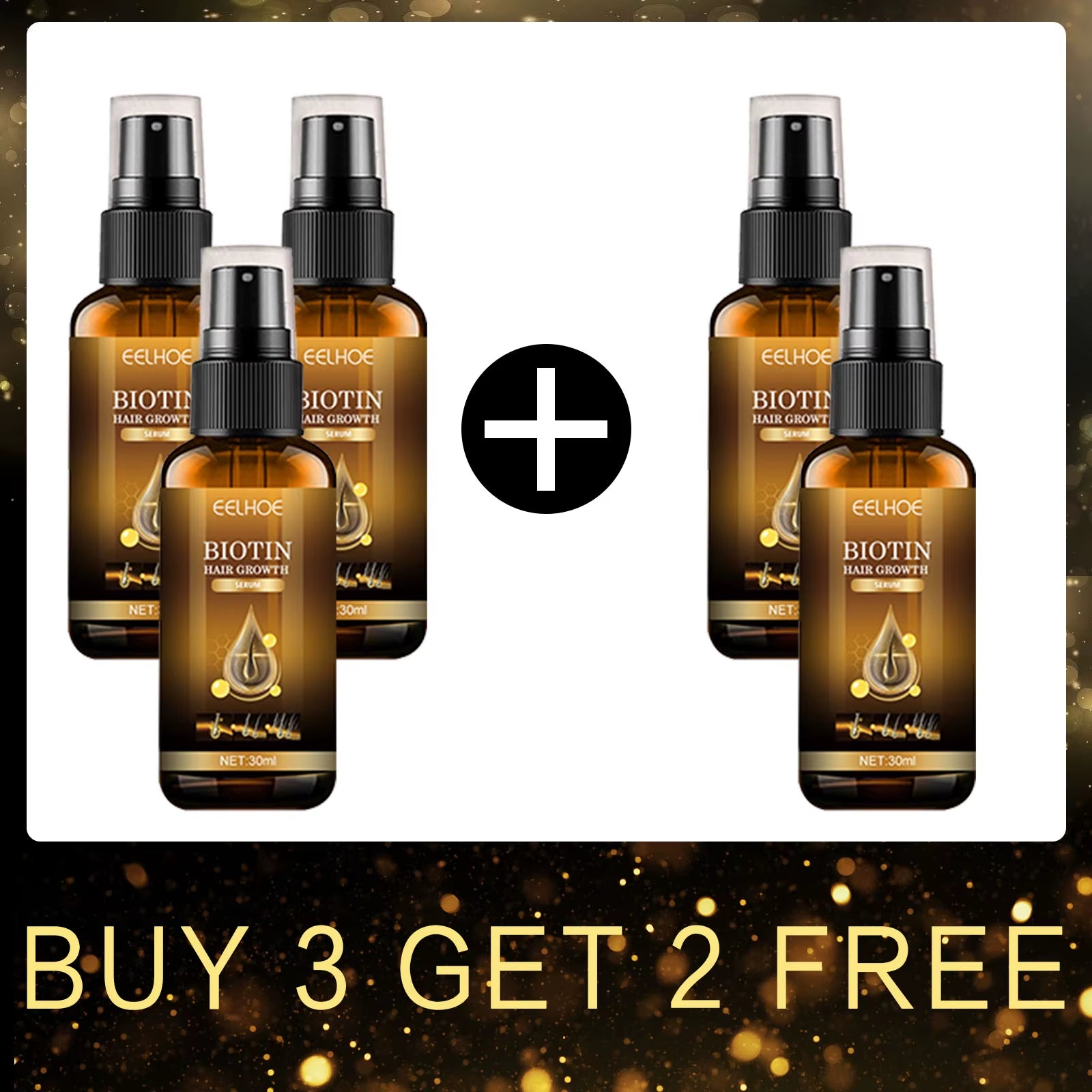 Biotin Hair Growth Serum Regrowth Hair and Scalp Treatments Strengthen Hair Products Women Care anti Hair Loss Spray 30Ml