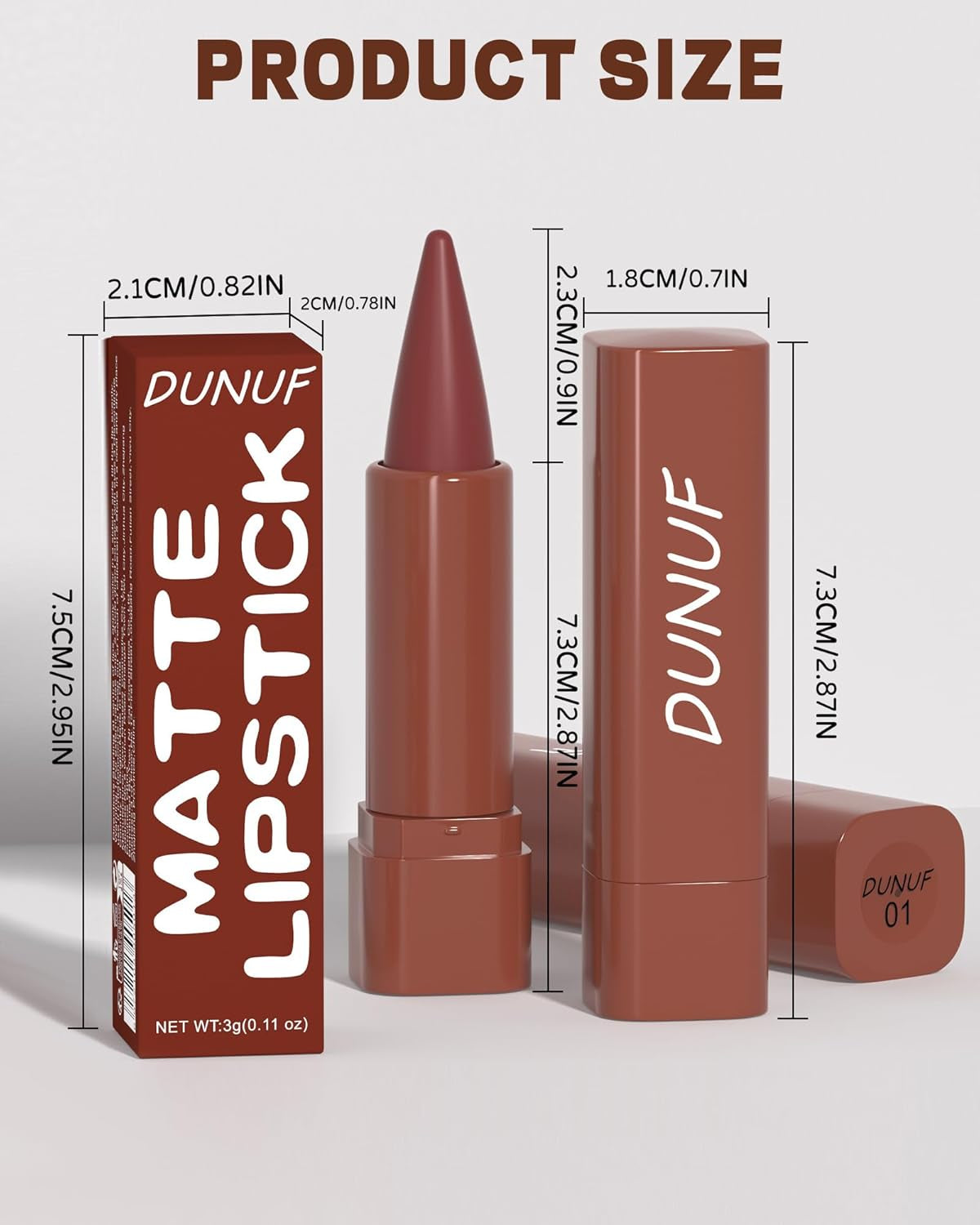 3 Colors Nude Matte Gradient Lipstick and Lip Liner Set, High Pigmented Velvet Smooth Red Lip Crayon Liner Makeup Pen, Women Long Lasting Smudge Proof Brown Lipstick and Lip Liners Combo,02+04+08